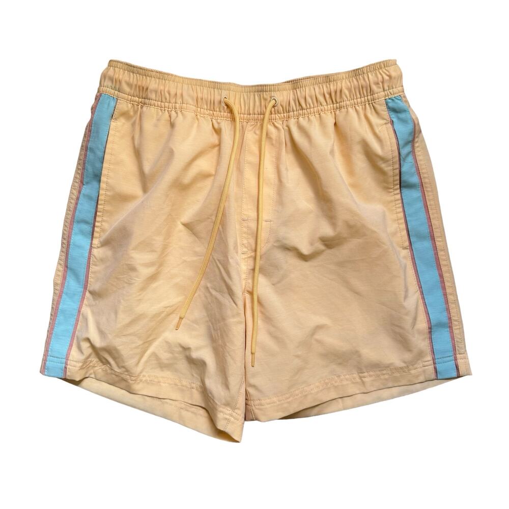 ROWM Men’s Swim Trunks Orange Striped Size Medium